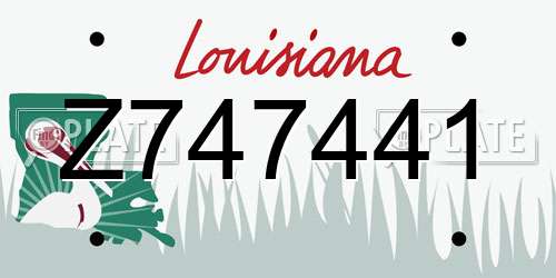 Z747441 Louisiana License Plate