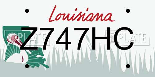 Z747HC Louisiana License Plate