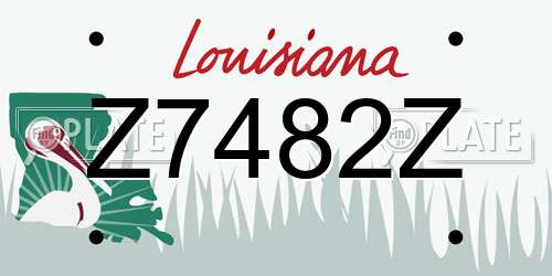 Z7482Z Louisiana License Plate