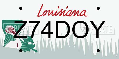 Z74DOY Louisiana License Plate