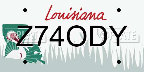 Z74ODY Louisiana License Plate