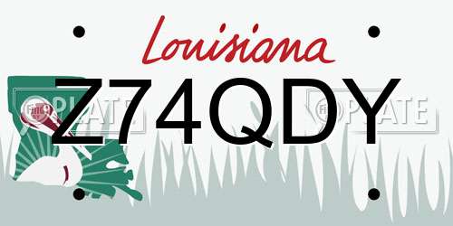 Z74QDY Louisiana License Plate