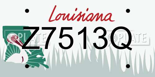 Z7513Q Louisiana License Plate