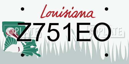 Z751EO Louisiana License Plate