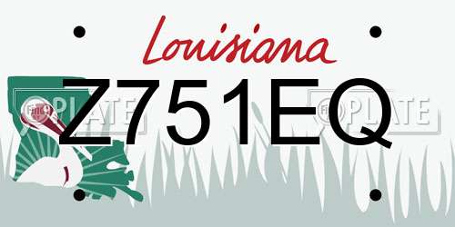 Z751EQ Louisiana License Plate