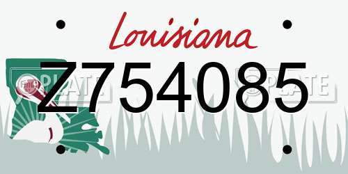 Z754085 Louisiana License Plate