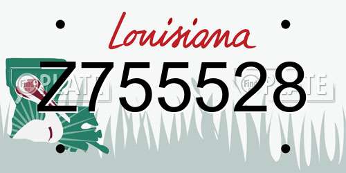 Z755528 Louisiana License Plate