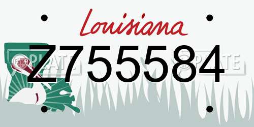 Z755584 Louisiana License Plate