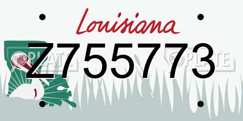 Z755773 Louisiana License Plate
