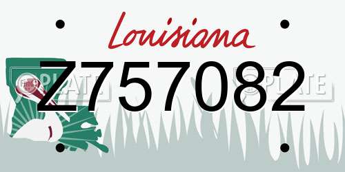 Z757082 Louisiana License Plate