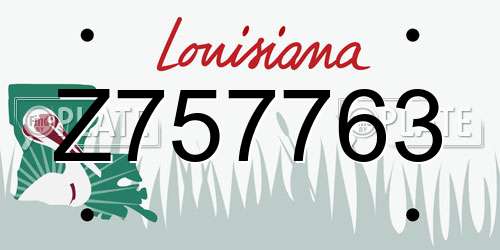 Z757763 Louisiana License Plate