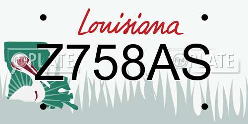 Z758AS Louisiana License Plate