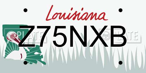 Z75NXB Louisiana License Plate
