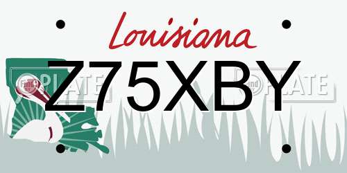 Z75XBY Louisiana License Plate