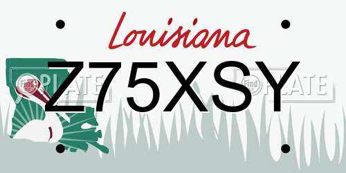 Z75XSY Louisiana License Plate