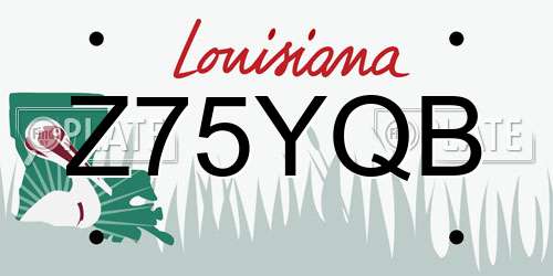 Z75YQB Louisiana License Plate