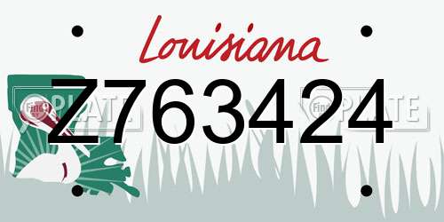 Z763424 Louisiana License Plate