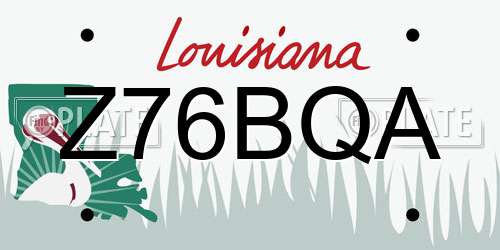 Z76BQA Louisiana License Plate