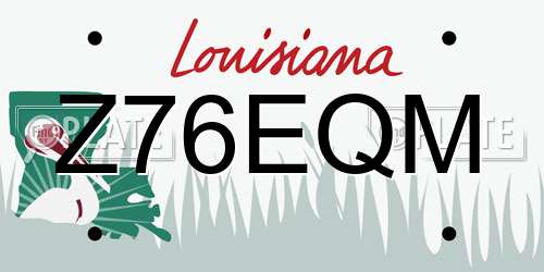 Z76EQM Louisiana License Plate