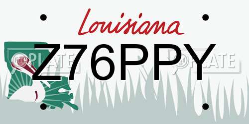 Z76PPY Louisiana License Plate