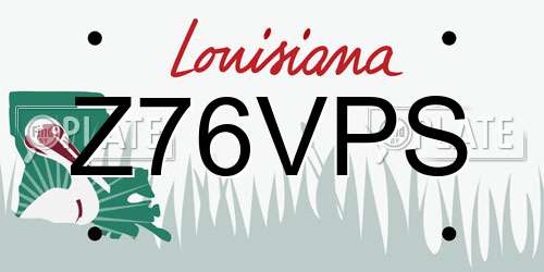 Z76VPS Louisiana License Plate