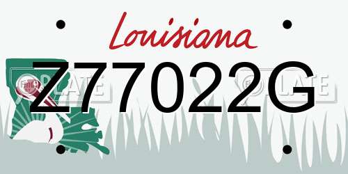 Z77022G Louisiana License Plate