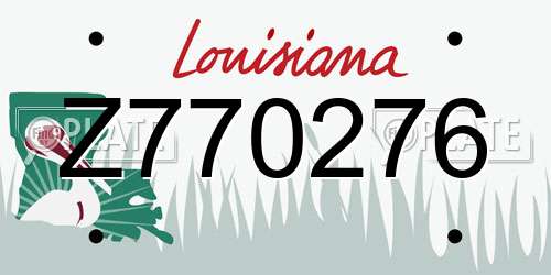 Z770276 Louisiana License Plate