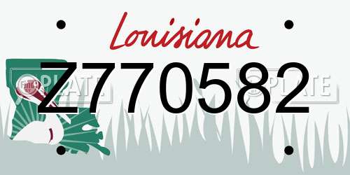 Z770582 Louisiana License Plate