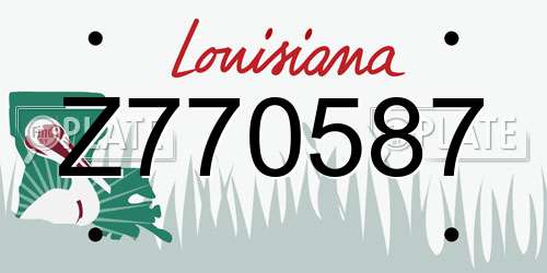 Z770587 Louisiana License Plate