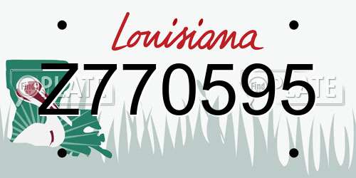 Z770595 Louisiana License Plate