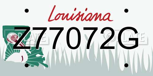 Z77072G Louisiana License Plate