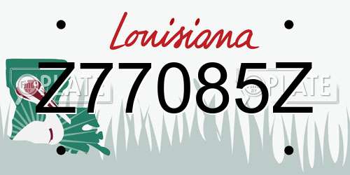 Z77085Z Louisiana License Plate