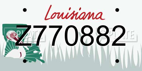 Z770882 Louisiana License Plate