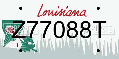 Z77088T Louisiana License Plate