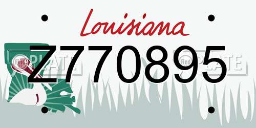 Z770895 Louisiana License Plate