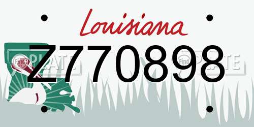 Z770898 Louisiana License Plate