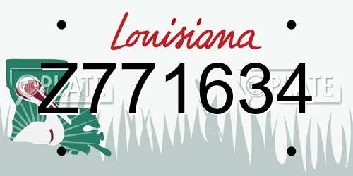 Z771634 Louisiana License Plate
