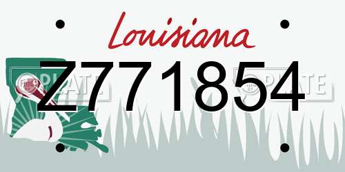 Z771854 Louisiana License Plate