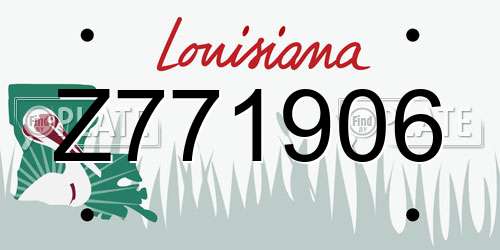Z771906 Louisiana License Plate
