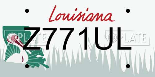 Z771UL Louisiana License Plate