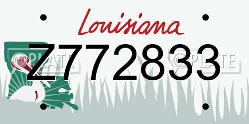 Z772833 Louisiana License Plate