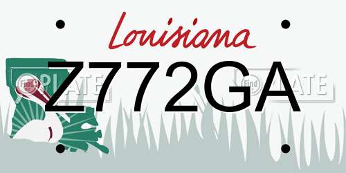 Z772GA Louisiana License Plate