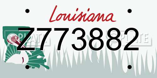Z773882 Louisiana License Plate