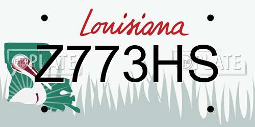 Z773HS Louisiana License Plate
