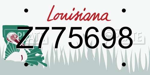 Z775698 Louisiana License Plate