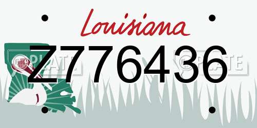 Z776436 Louisiana License Plate