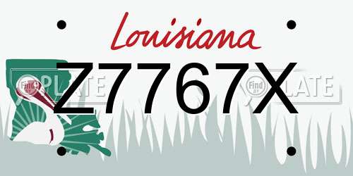 Z7767X Louisiana License Plate