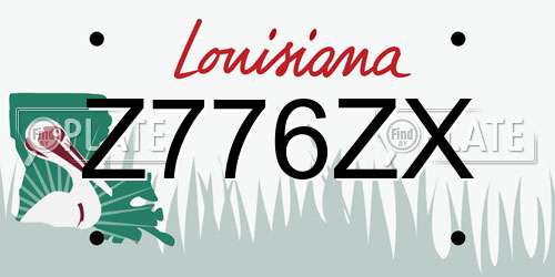 Z776ZX Louisiana License Plate