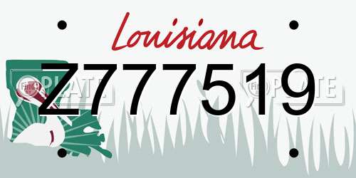 Z777519 Louisiana License Plate