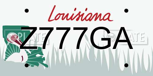 Z777GA Louisiana License Plate